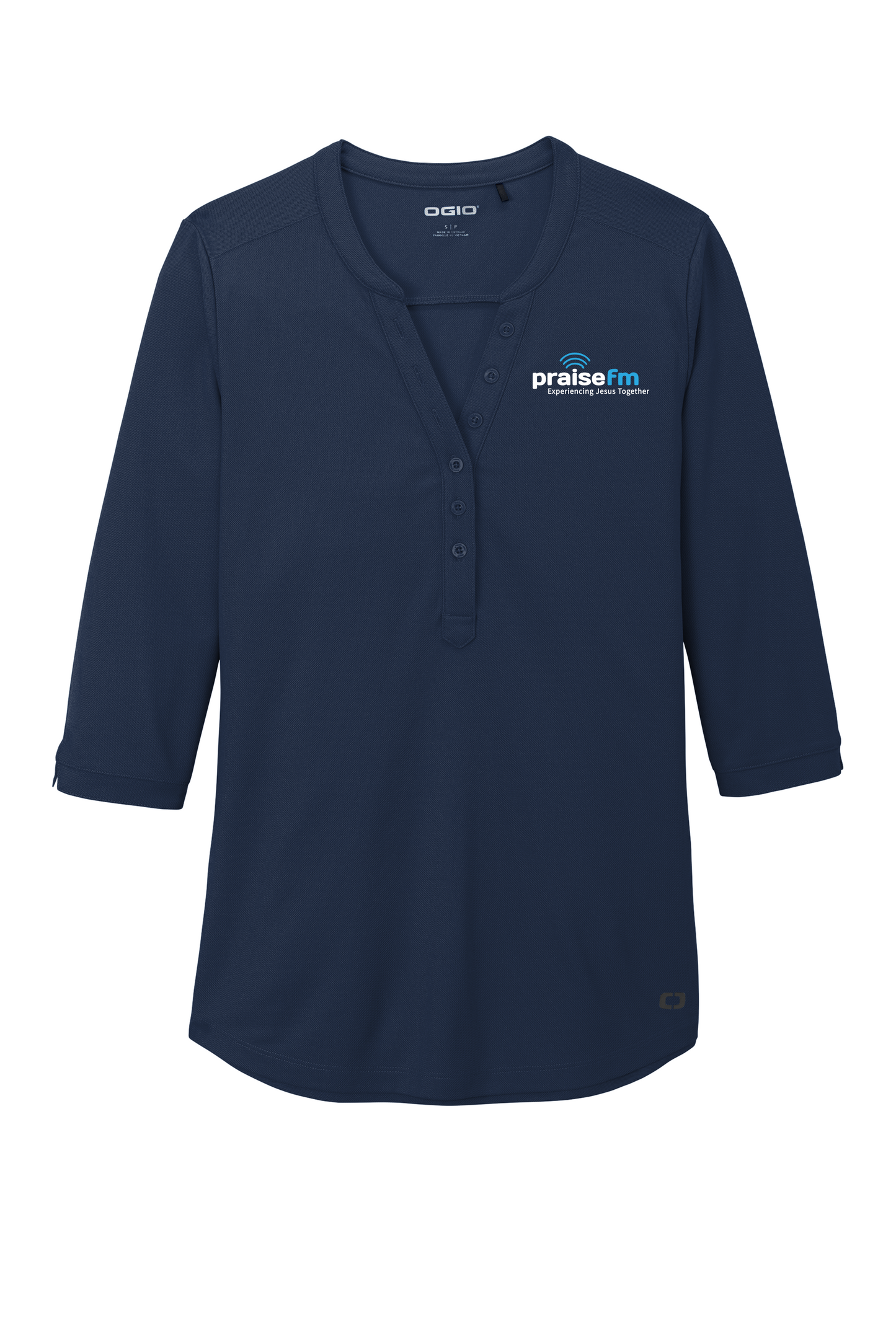 PraiseFM Women's Jewel Henley