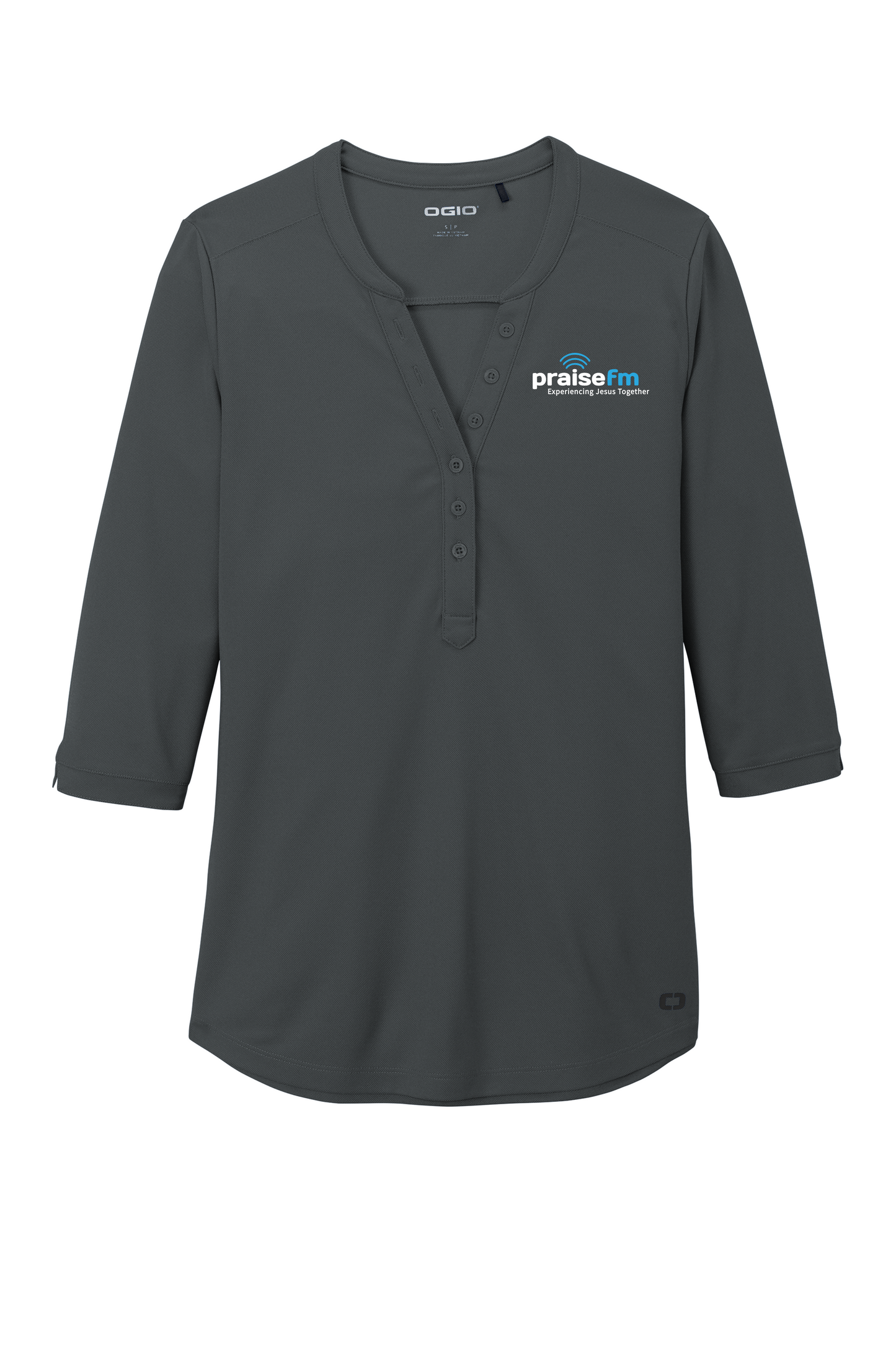 PraiseFM Women's Jewel Henley