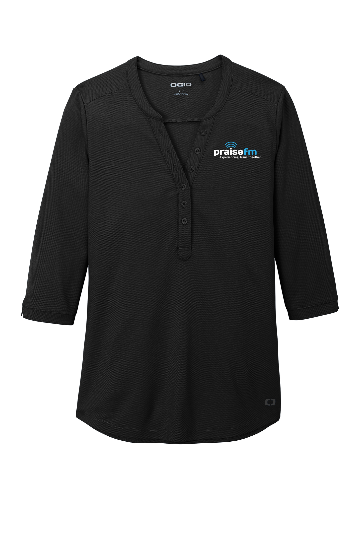 PraiseFM Women's Jewel Henley