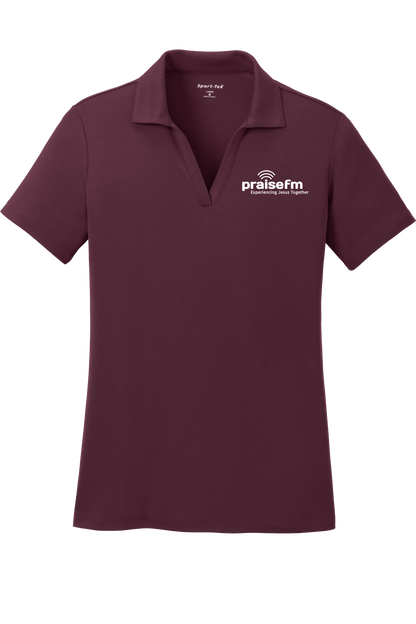 PraiseFM Women's Racer Mesh Breathable Polo