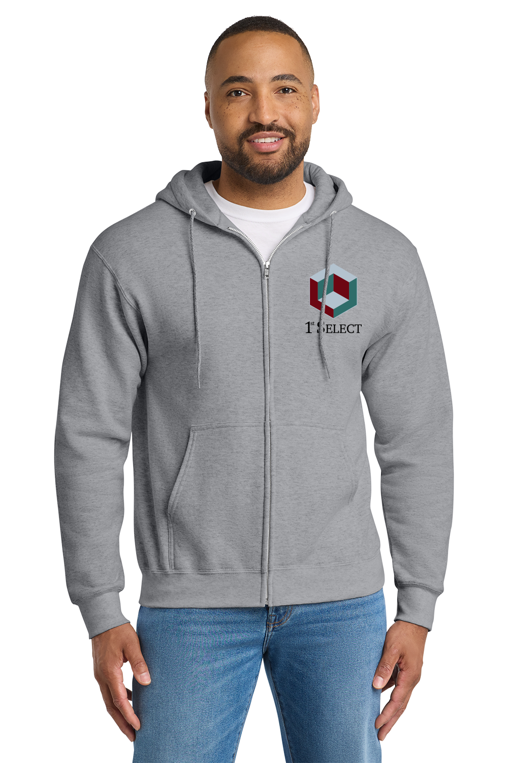1st Select Essential Fleece Full Zip Hooded Sweatshirt