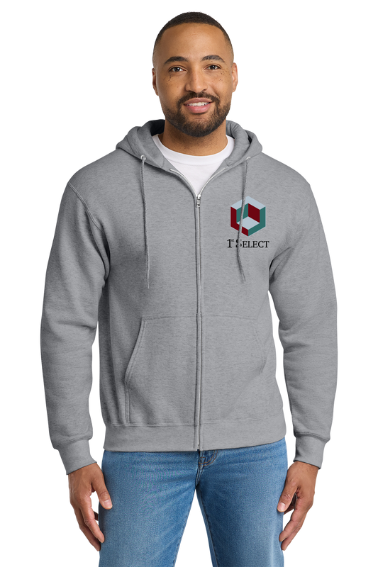 1st Select Essential Fleece Full Zip Hooded Sweatshirt